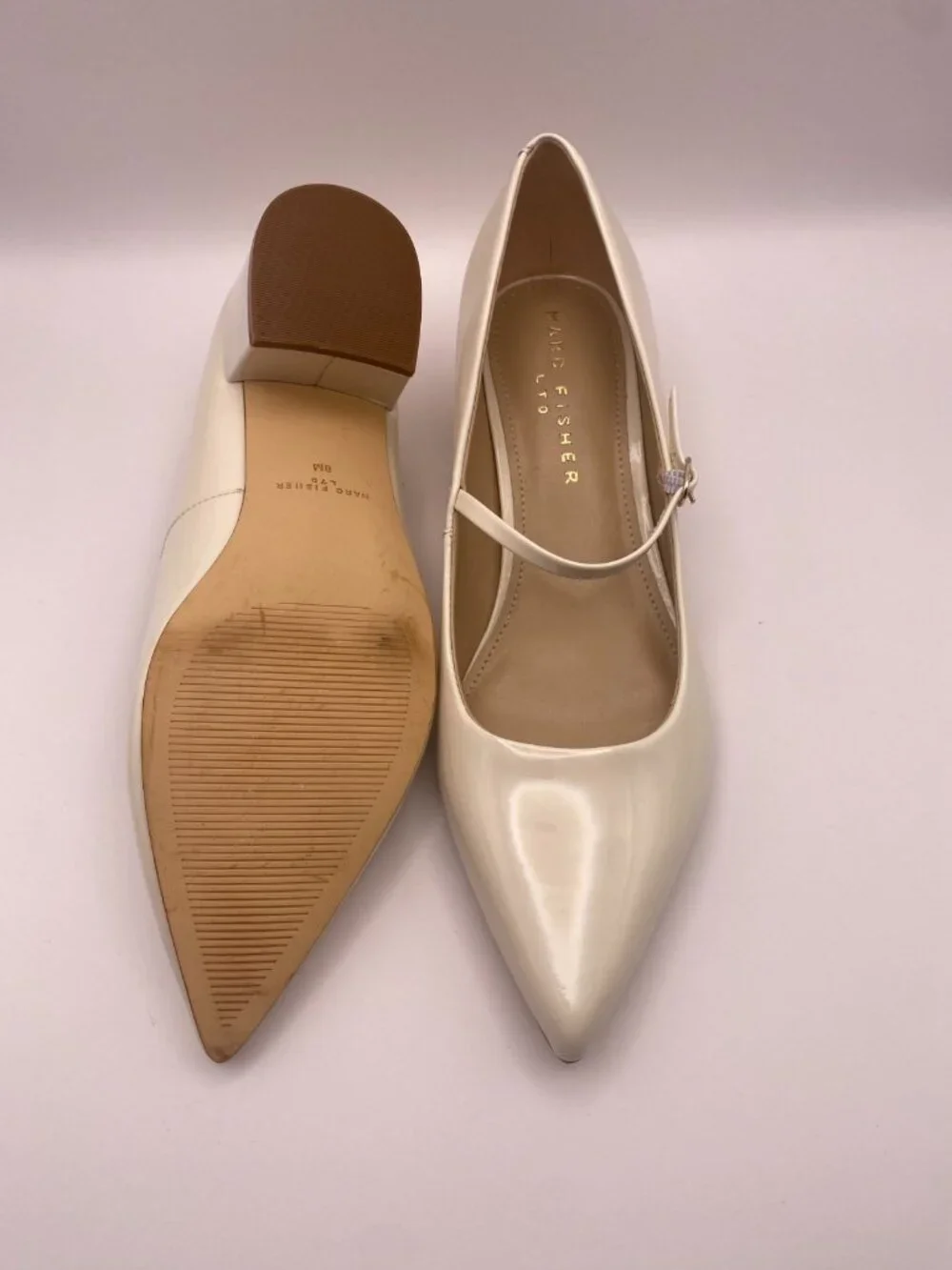 Marc Fisher LTD Womens Luccie Pointy Toe Leather Mary Jane Pumps Sz 8